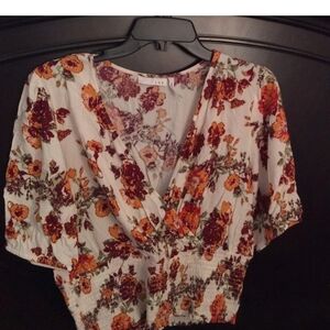 Floral V-Neck Women's Top